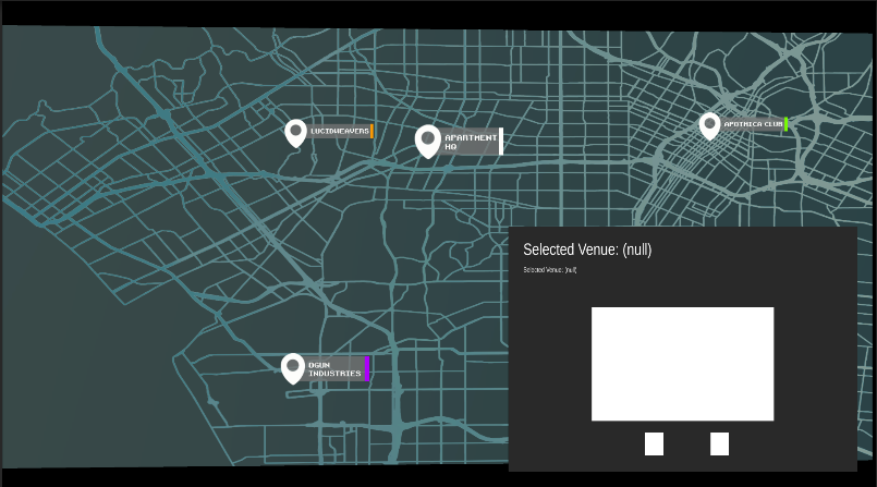 Venue selection map driven by level metadata