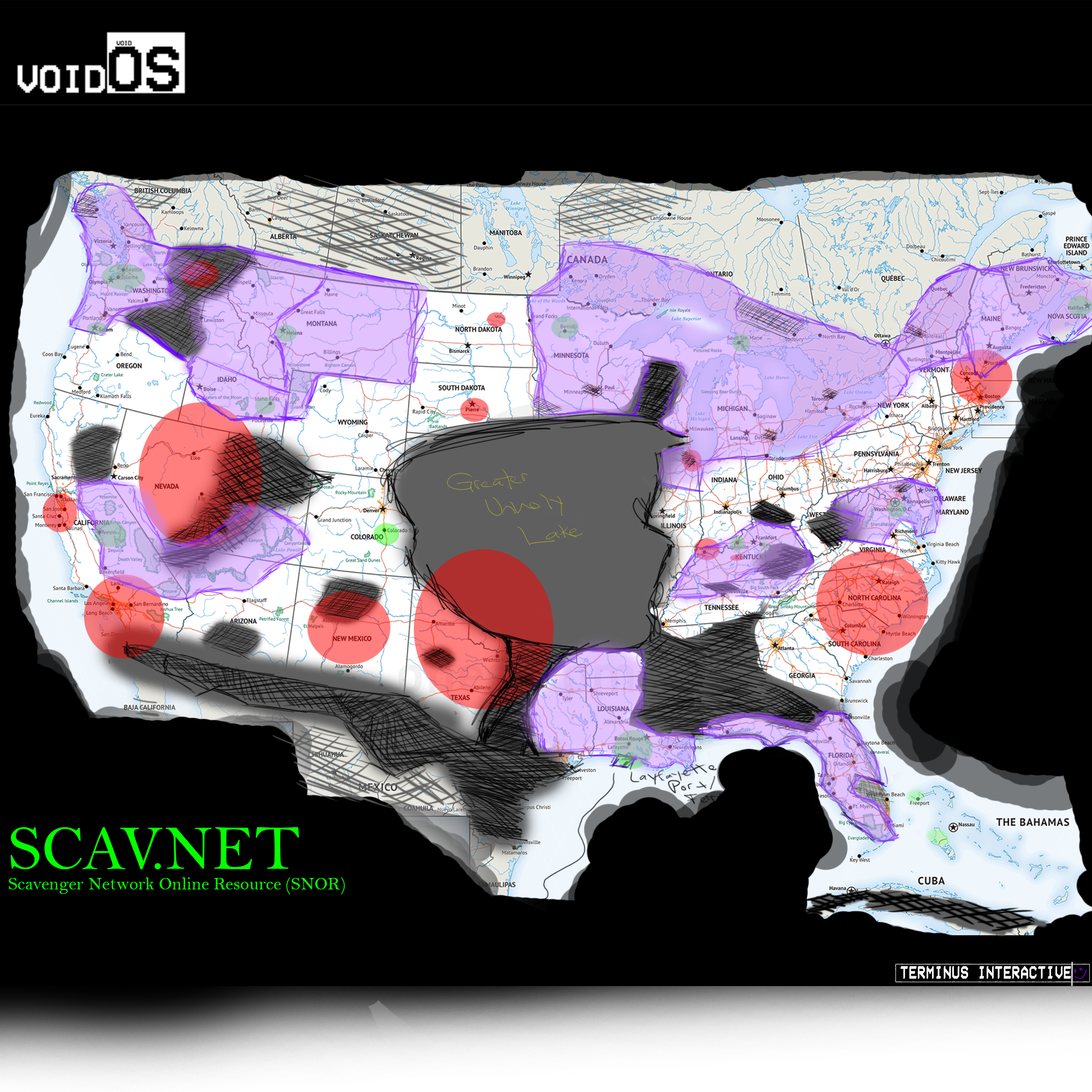 SNOR (Scavenger Network Online Resource, Map of the United States)